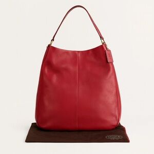 Coach Red Pebbled Leather Phoebe Shoulder Bag